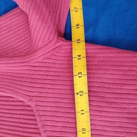 4/$30 ** Open Edit Rib Scoop Neck Ribbed Sweater Pink Size L sz M - Picture 5 of 6